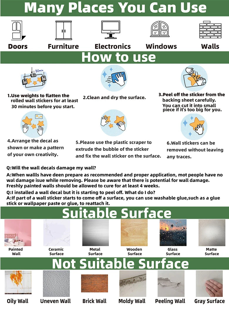 Safari Jungle Woodland Animals Wall Decals Wall Stickers for Boys Girls Baby Nursery Kids Bedroom Living Room Classroom Decor.