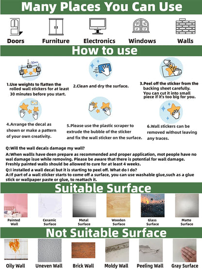 Safari Jungle Woodland Animals Wall Decals Wall Stickers for Boys Girls Baby Nursery Kids Bedroom Living Room Classroom Decor.