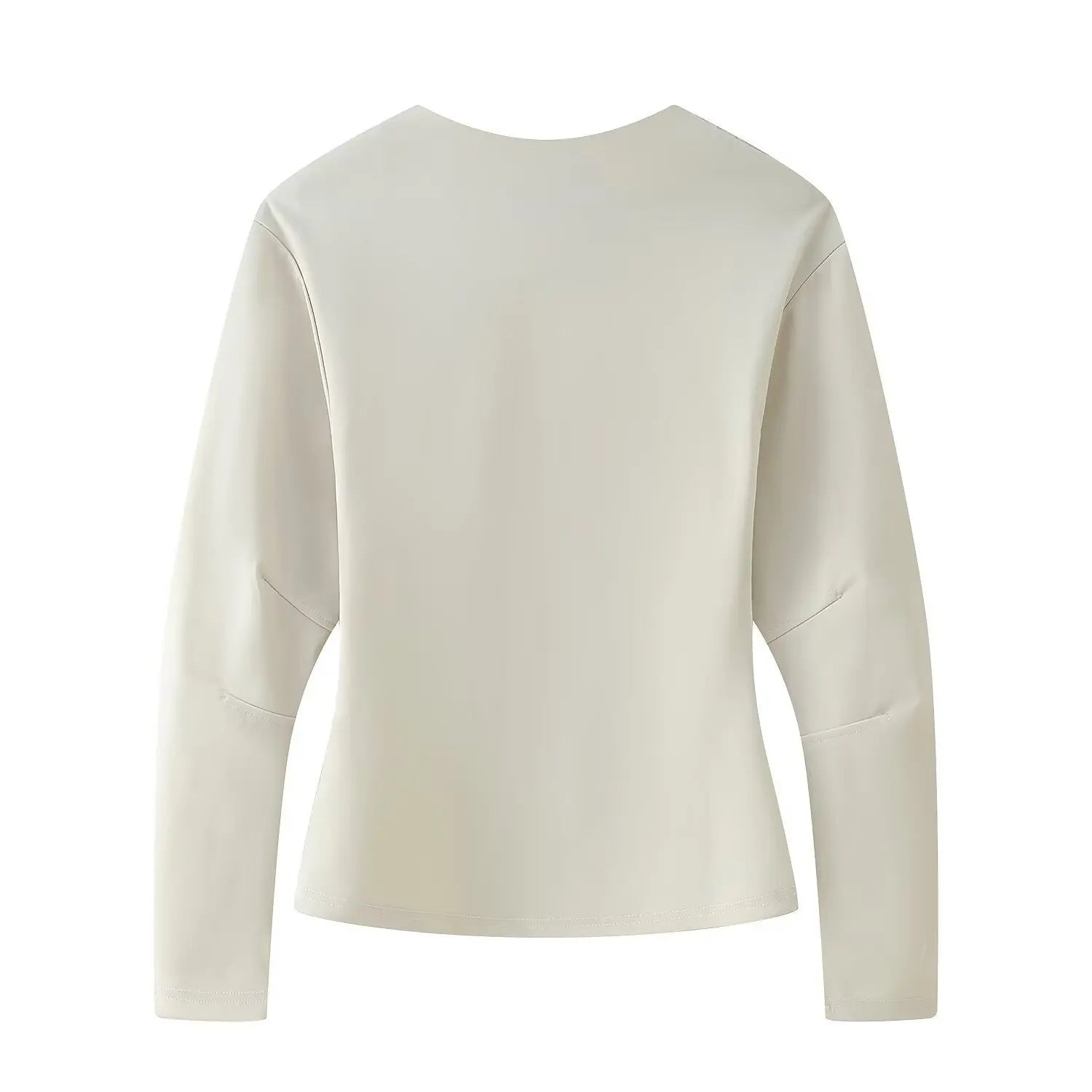 2025 Spring New Women's Two Piece Pant Set Fashion Long Sleeve O-neck Pleated Top Double-Sided Fabric Office Top Casual Pants.