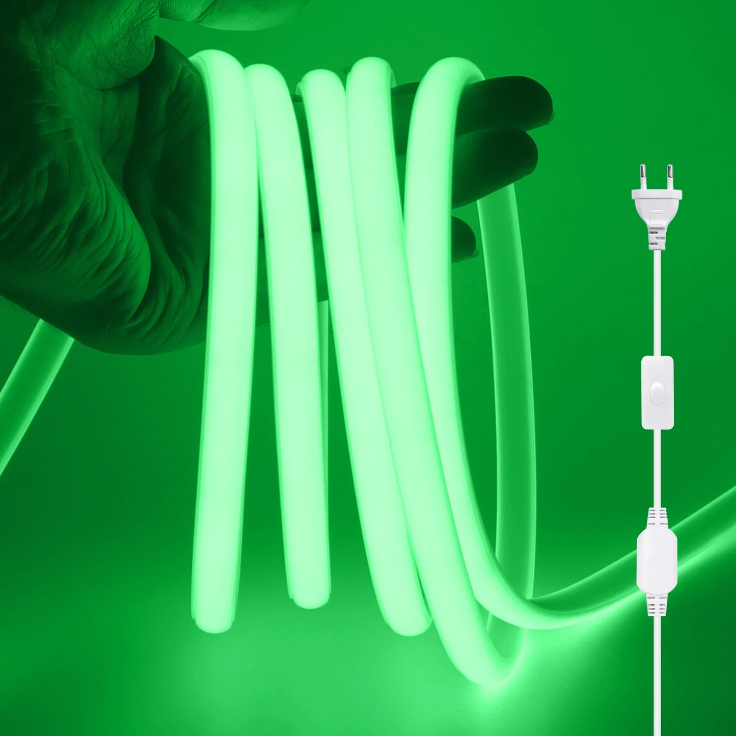 220V COB LED Light Strip Waterproof With EU Plug Red/Blue/Pink/Green Home Outdoor Garden Lighting Flex Silicone Tube Neon Lamp