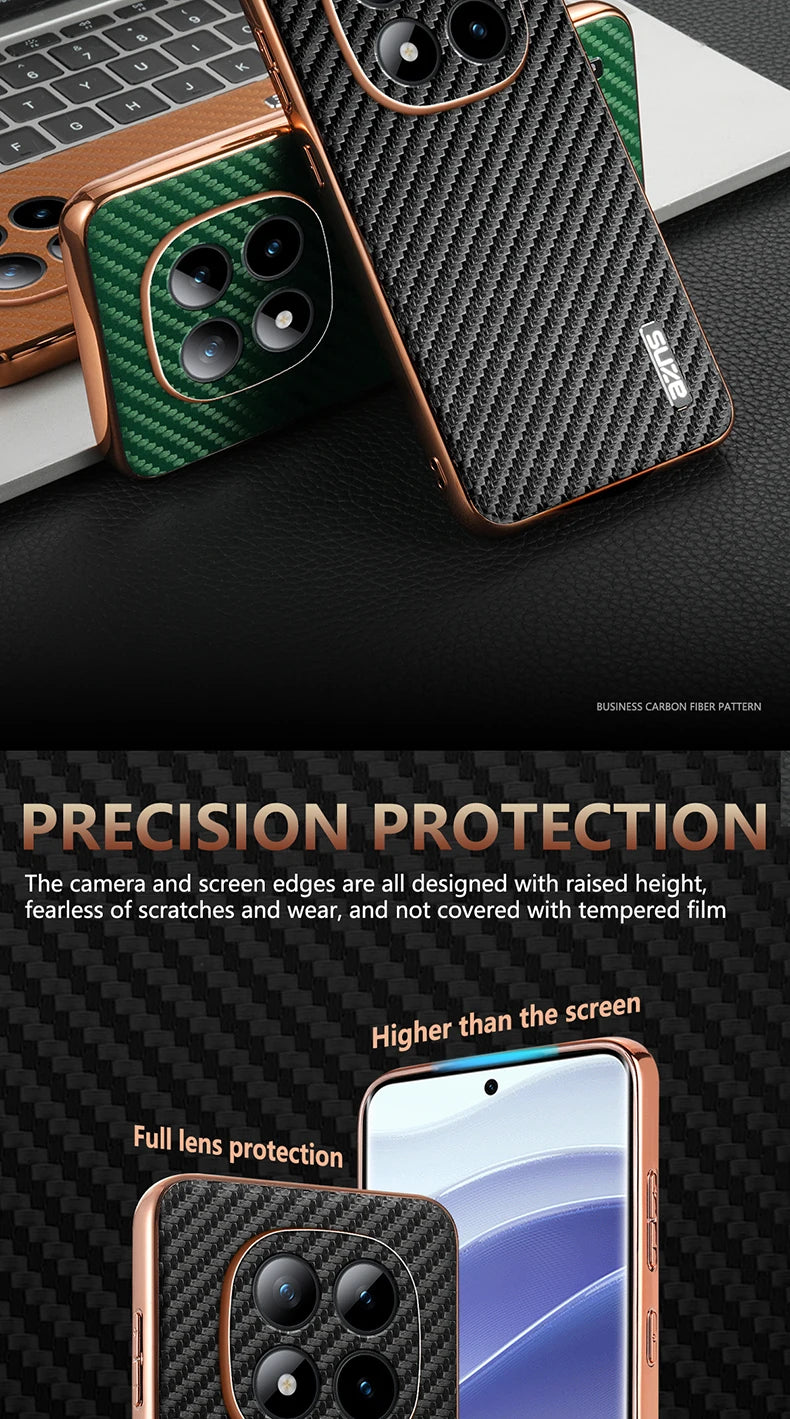 For Xiaomi Redmi Note 15 pro plus Carbon Fiber Phone Case -New Hot Series Mi Note 13/14 pro Plus/15 pro Poco X7/X6/M6 pro Case5G.