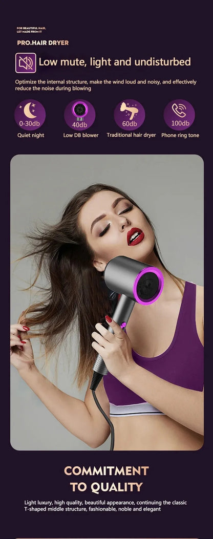 Constant Temperature Hair Dryer For Women Blue Light Negative Ion Professional Electric Hair Brush Quick Drying Low Noise Dryer
