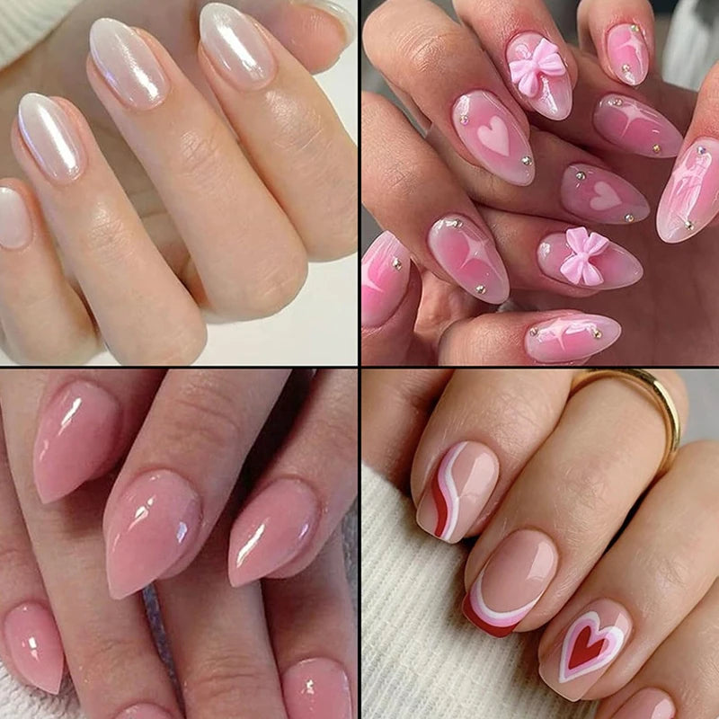 120-600Pcs False Nail Tips Soft Gel Fingertip Semi-matte Square French Coffin Full Half Cover Artificial Fake Nails Extension.