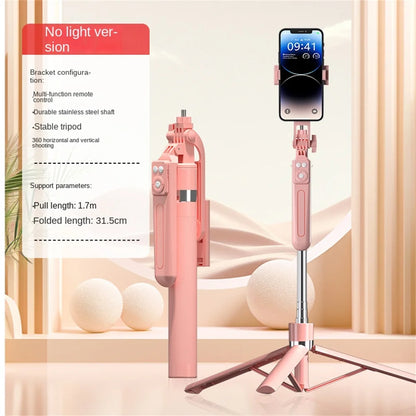 FANGTUOSI New Long Selfie Stick Tripod for Smartphone Live, Tripods Stand with Wireless Bluetooth shutter For Phone Camera Vlog