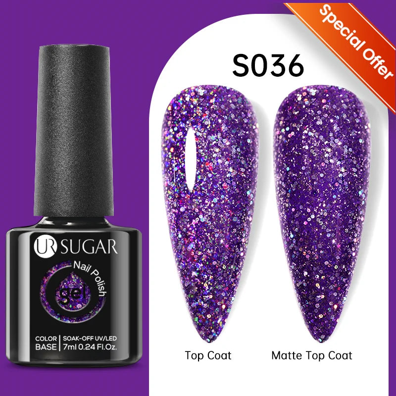 UR SUGAR 7/7.5ml Summer Blue Silver Gel Nail Polish Semi Permanent High Quality Soak Off UV LED Varnishes Nails Art Manicure