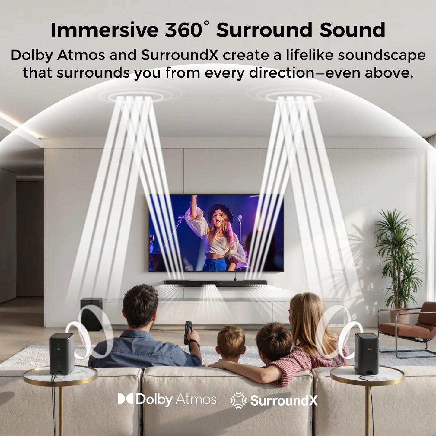 ULTIMEA 460W 5.1.2ch Sound Bar with Dolby Atmos, Surround Sound Home Theater System for TV with 2 Surround Speakers, APP Control.