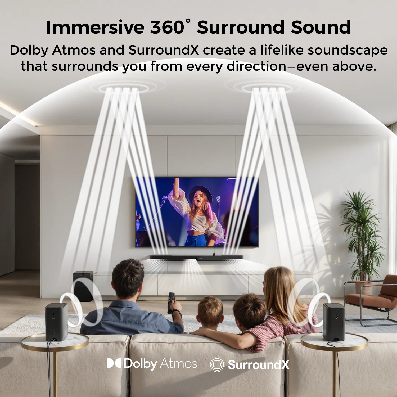 ULTIMEA 460W 5.1.2ch Sound Bar with Dolby Atmos, Surround Sound Home Theater System for TV with 2 Surround Speakers, APP Control.