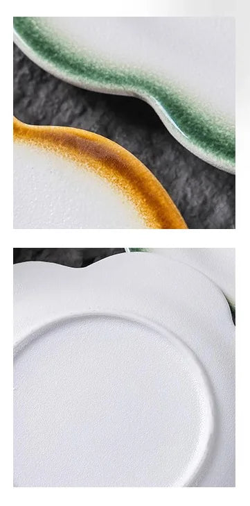 Creative Flower Shape Ceramic Plate Dessert Cake Plate Pasta Dish Sushi Plate Serving Plates Molecular Cuisine Tableware.