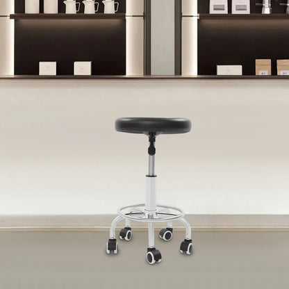 Verstellbarer Drehhocker mit 5 Rädern, 150 kg Fassungsvermögen, mobiler Rollstuhl, Büro, Salon, Labor, Garage, moderner ergonomischer Sitz