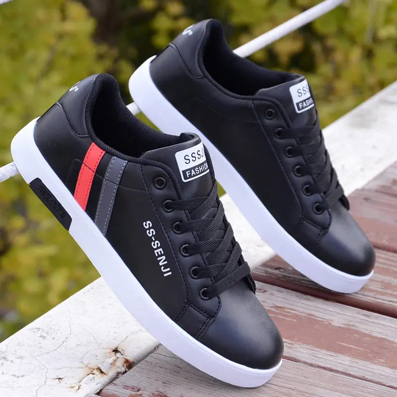 High Quality Men Sneakers Leather Outdoor Casual Shoes Lace-up Hot Sale Mens Vulcanized Shoes Trendy Men Shoes New Tenis Hombres.