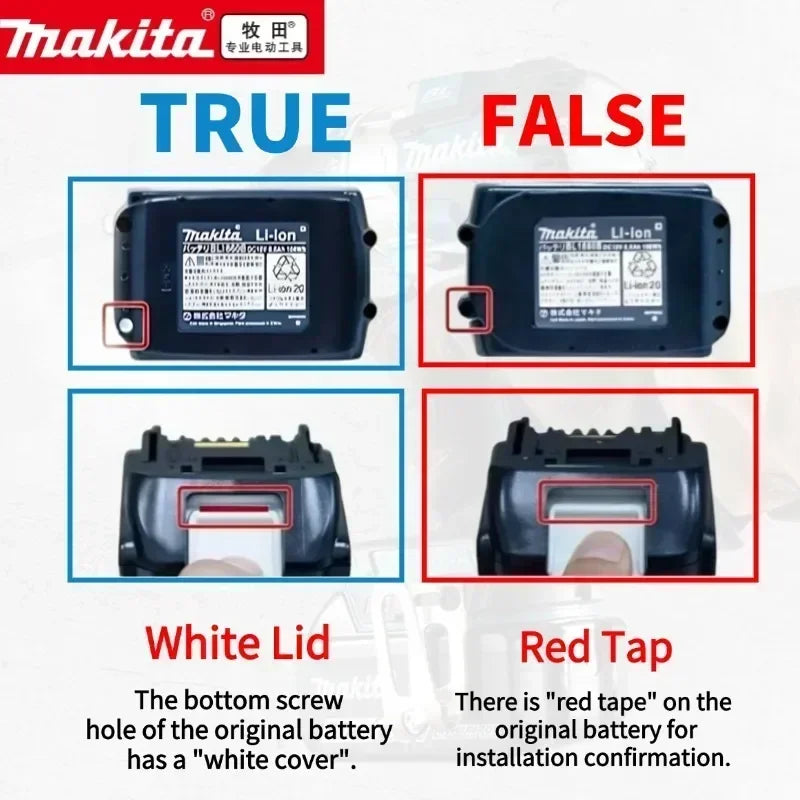 100% Original Makita 18V 6.0Ah battery, for Makita BL1830， BL1830B， BL1840 ，BL1840B ，BL1850 BL1860B power tools battery.