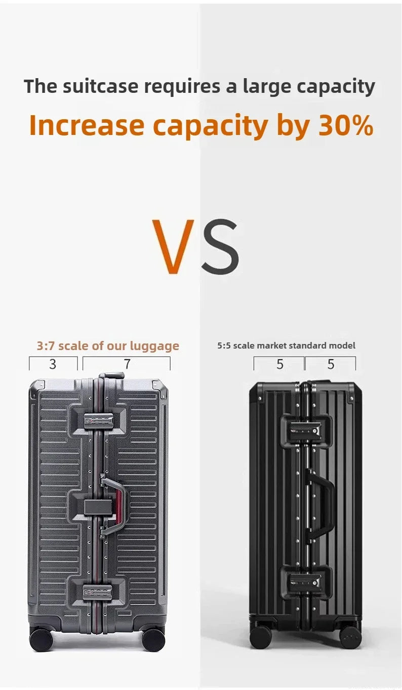 20-Handgepäck, Trolley mit Aluminiumrahmen, PC-Koffer, Reisekoffer mit breitem Griff.