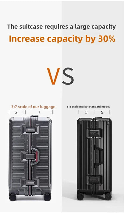 20-Handgepäck, Trolley mit Aluminiumrahmen, PC-Koffer, Reisekoffer mit breitem Griff.
