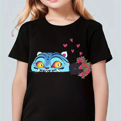Fashion Casual Kids T-shirt KPop Demon Hunters  Cotton Tshirt Clothes Cool Girls Tee Top Funny Gift for Fans.