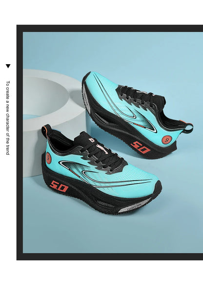 Men's Sports Shoes Cushioning Non-Slip Flat Wear Resistant Sneakers Mesh Breathable Platform Soft Running Shoes for Man