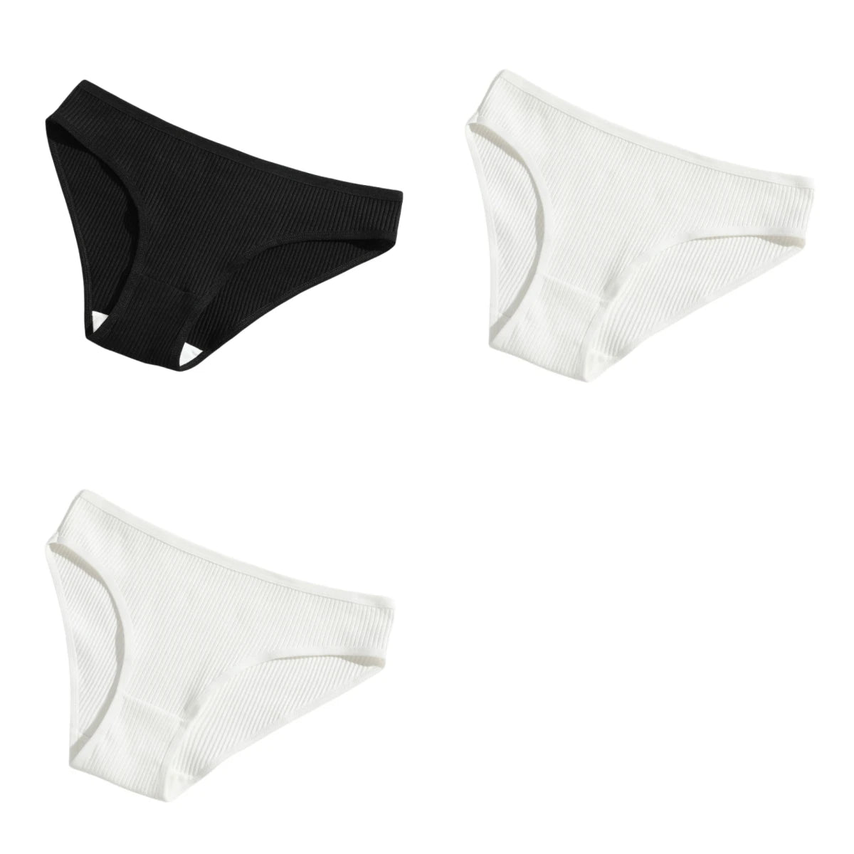 3Pcs/Set Cotton Panties Women Low Waist Underwear Seamless Briefs Solid Color Sports Breathable Underpants Female Lingerie