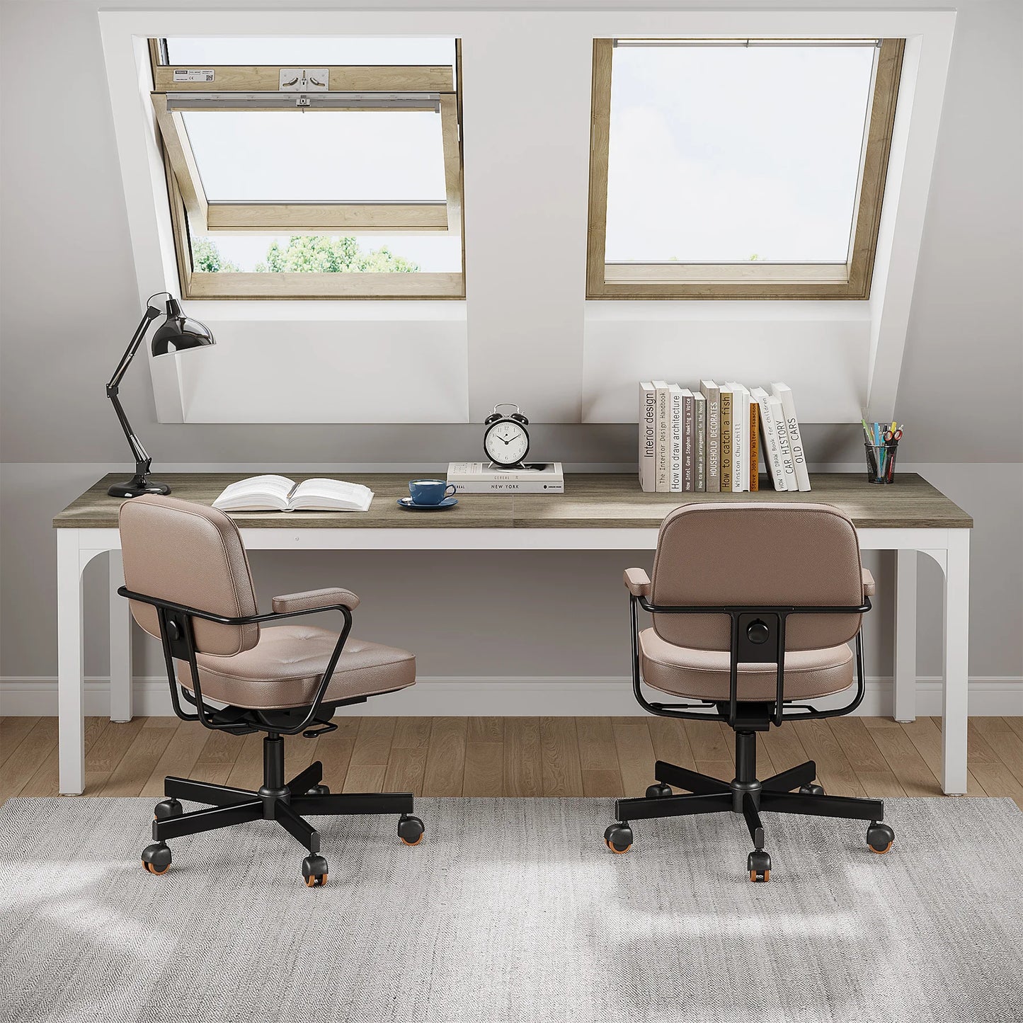 Tribesigns 78,7 Zoll extra langer Computertisch 2-Personen-Schreibtisch, doppelter langer Schreibtisch, Arbeitsplatz für das Heimbüro