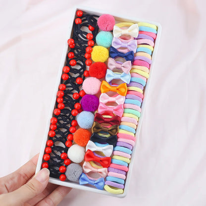 1Pack Girls Colorful Hair Bands Set Nylon Elastic Rubber Band Children Ponytail Holder Scrunchies Kids Hair Accessories.