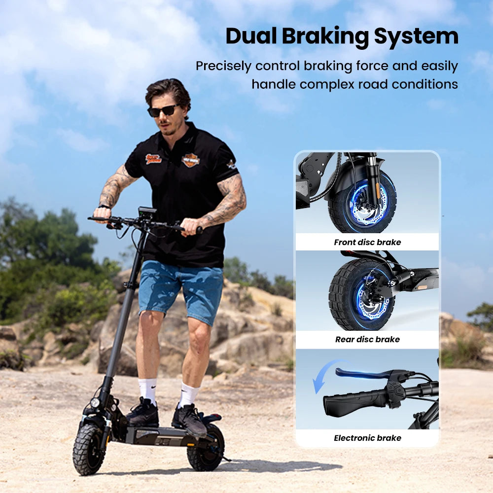 iScooter W9 Electric Scooter For Adults 1000W Motor 54.6V14Ah Battery 10  Inch Off Road Pneumatic Tires Foldable  E-scooter.