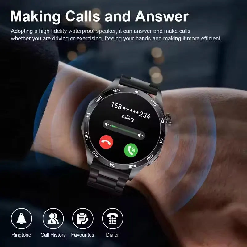 2025 New Men GPS Smart Watch 360 * 360 AMOLED Screen Bluetooth Call NFC Heart Rate Monitoring IP68 Waterproof SmartWatch for Men.
