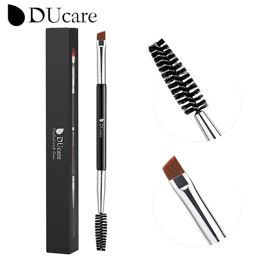 DUcare Eyebrow Brush Eyelash Comb makeup brushes Dual Ended Angled brush Spoolie brush 2 in 1 Lash eyebrow brush set makeup tool.