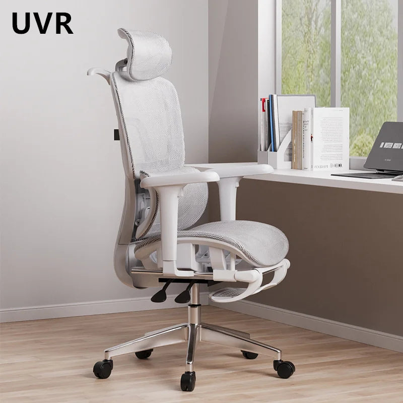 UVR Mesh-Bürostuhl, ergonomisches Design, Sessel für Zuhause, verstellbare Boss-Rückenlehne, Hocker mit Fußstütze, Spielstuhl-Möbel