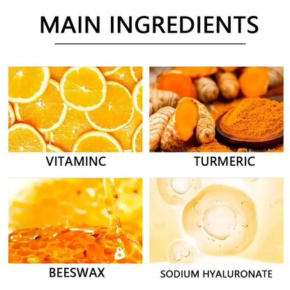 Vitamin c and turmeric hand wax mask for hands and feet, smoothing skin, gently cleansing hand mask, illuminating hand skin.