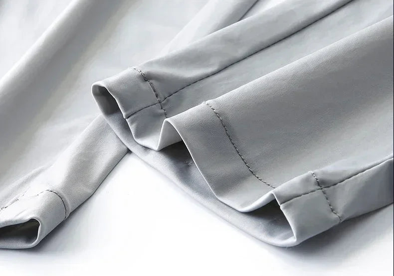 2024 Summer Soft Ice Silk Fabric Men's Thin Casual Pants Korean-style Fashion  Straight High Stretch Trousers Male Luxury Brand