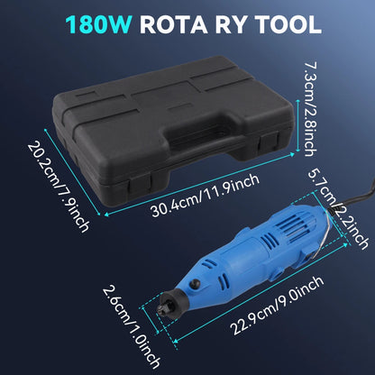 Podofo 80 Stück multifunktionale elektrische Mini-Bohrmaschine mit 6 einstellbaren Geschwindigkeiten, Graveur, Polierer mit Drehwerkzeug-Set
