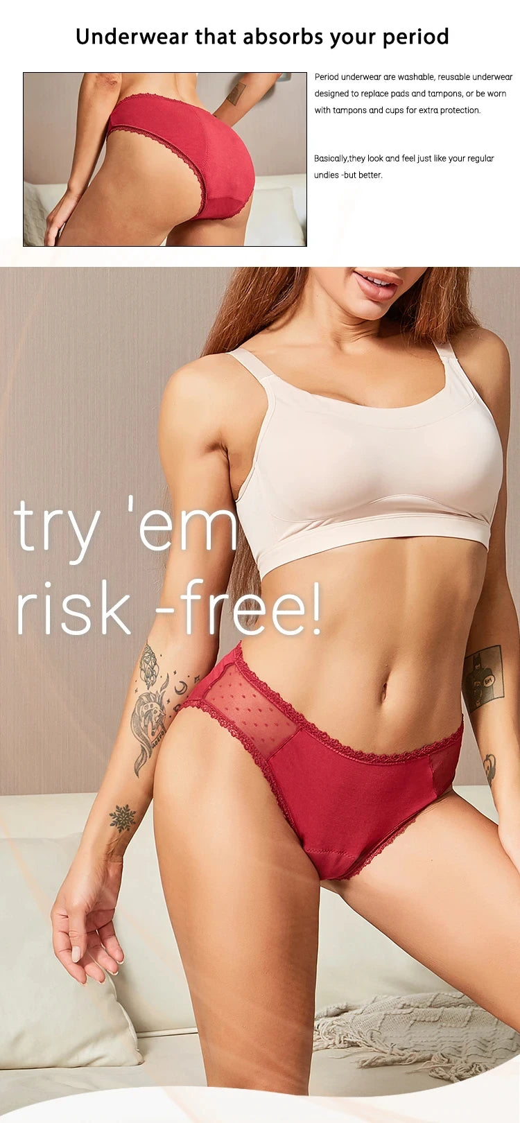 2pcs plus size Menstrual Panties 4 Layers Leak-proof Physiological Period Underwear Briefs Breathable Pants For Women.