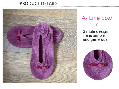 Home Slipper Women Winter Warm Indoor Floor Shoes Flat Fluffy Lazy Female Black house Ballerina Slipper Socks dancing Flipflop.