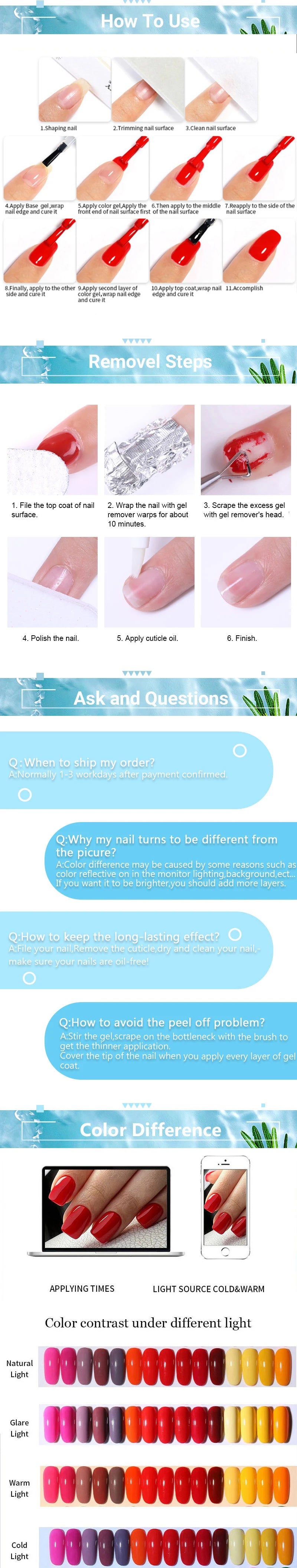 LILYCUTE 6Pcs 7ML Jelly Glass Gel Nail Polish Set Sea Blue Varnish Semi-transparent Nail Art Semi Permanent UV Gel Varnish.