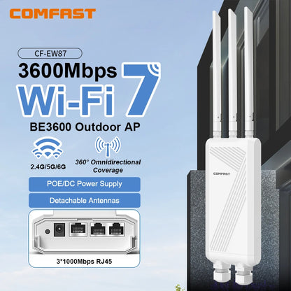 COMFAST BE3600 WIFI7 Outdoor AP Router 2.4G/5.8G Dual Dand Long Range signal Extender Amplifie wireless WiFi Repeater waterproof.