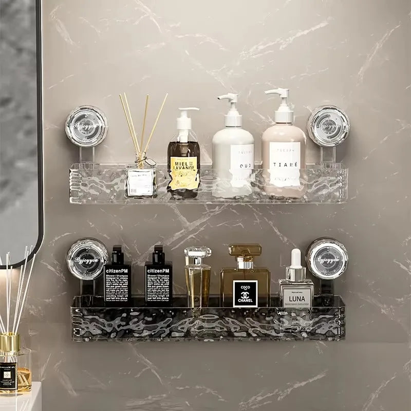 Wellpappe-Saugnapf-Aufbewahrungsregal für Badezimmer, Wandmontage, nicht stanzbar, Waschraum, Waschbecken, Waschbecken, Eck-Duschgel-Aufbewahrungsregal