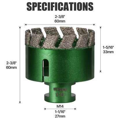 6–130 mm M14-Gewinde, trocken, vakuumgelöteter Marmor, Mauerwerk, Lochsäge, Öffner, Diamantbohrkrone für Keramikfliesen, Granit, Marmor