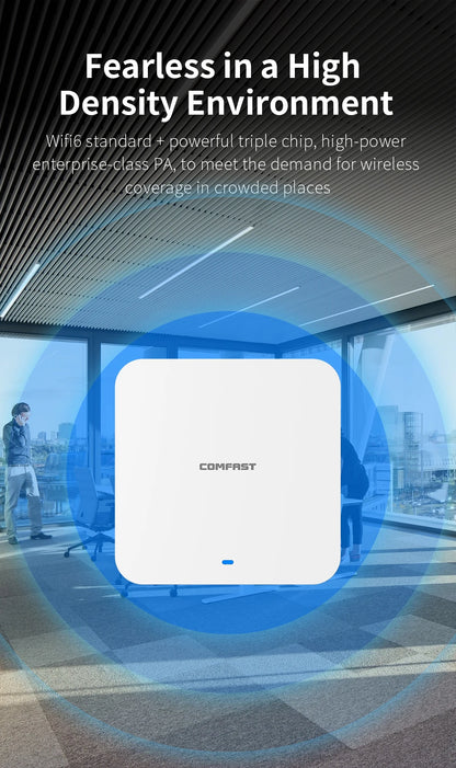 COMFAST WiFi6 Ceiling AP 3000M Gigabit POE RJ45 Wireless Indoor Access Point 2.4 5.8Ghz Wall Mounted WiFi Repeater Cover Roaming.