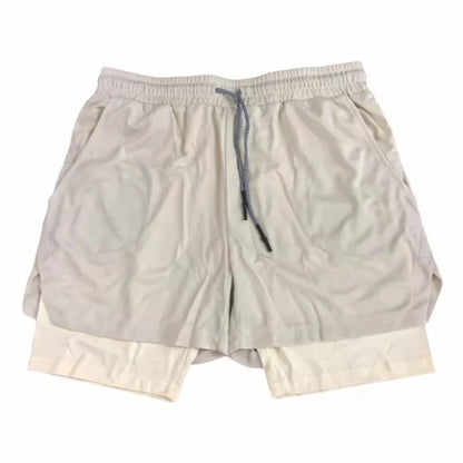 NEW Men's Multiple pockets Fitness Shorts Casual Sports Loose Breathable double-decker Shorts men Mesh Camouflage Running Shorts