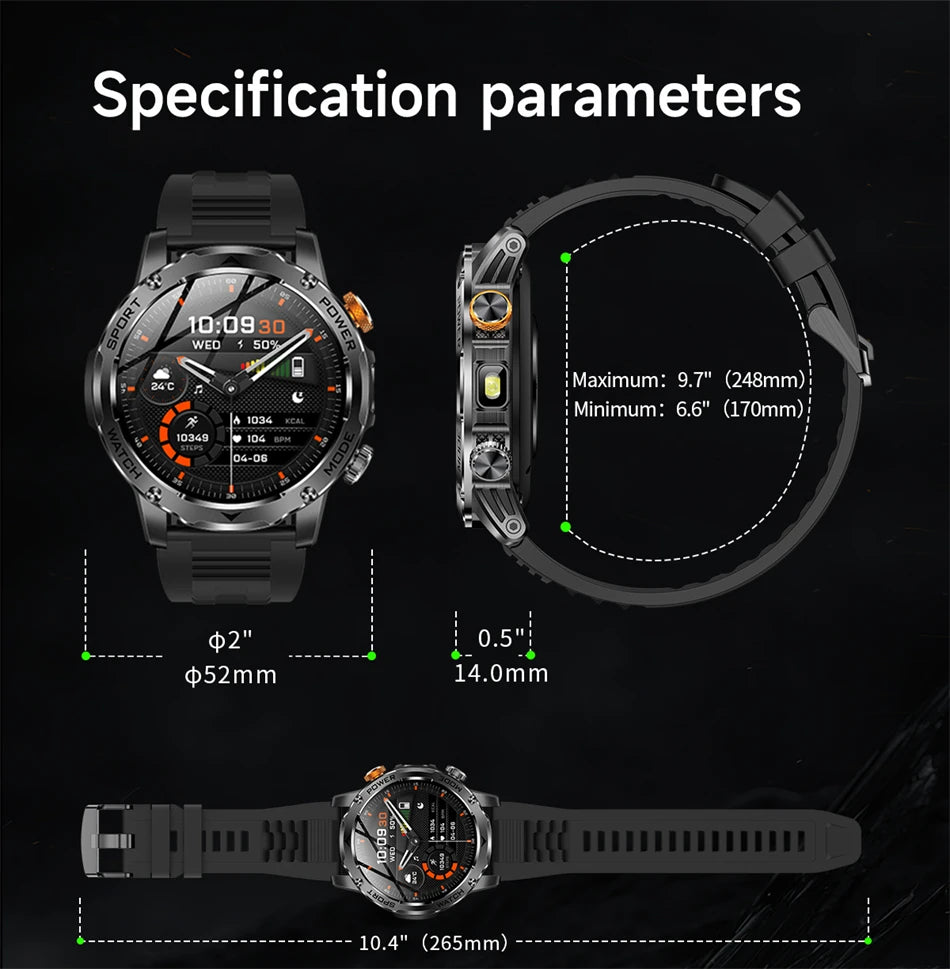 LIGE 2025 New For HUAWEI Xiaomi 1000mah AMOLED Smart Watch Men Sports Fitness LED Flashlight 3ATM Waterproof BT Call Smartwatch