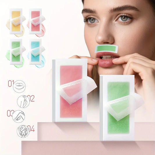 20pcs Hair removal wax paper for lips, facial beard, lips, eyebrows, high bikini line, multi-purpose hair removal wax paper.