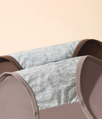 High Waist Period Underwear for Women | Cotton Leak Proof Panties | Anti-Overnight Flow | Plus Size M-4XL (Black/Beige).