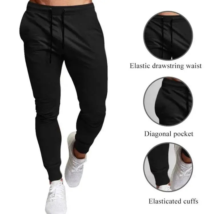 Casual Pants Men's Jogger Sweatpants Large Size Elastic Waist Sports Trousers Loose Fitness Clothes Spring Thin Section.