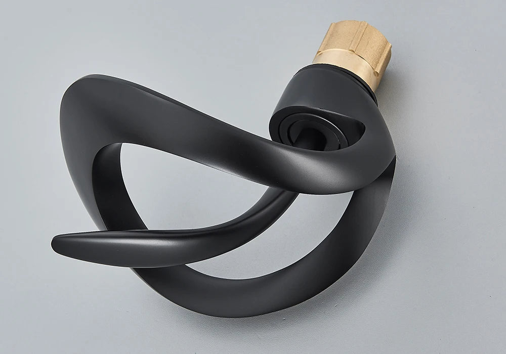 Rozin Luxury Black Basin Faucet Grey Bathroom Waterfall Mixer Tap Brass Deck Mount Modern Style Hot Cold Water Sink Mixer Crane