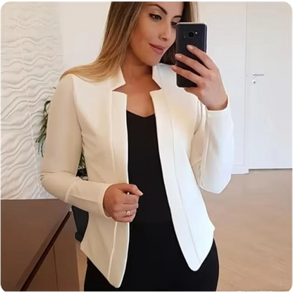 Strickjacke einfarbig lang ärmel ige Damen elegante Anzug Jacke täglich Büro Mode Straße Herbst Slim Fit Top.