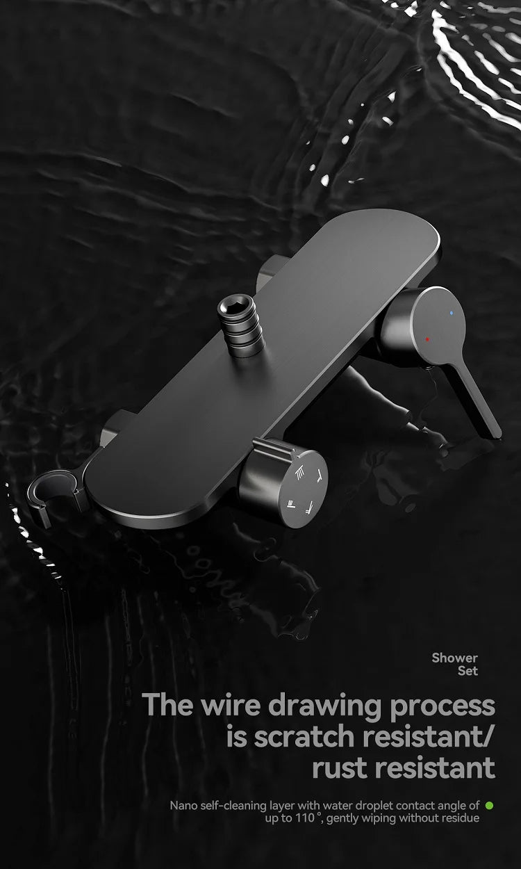 Four Ways Water Outlet Shower System Rainlfall Pressurized Sunflower Shower Set Wall Mounted Hot Cold Bathroom Shower Faucet Set