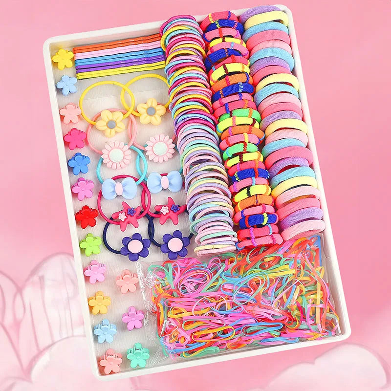 1800PCS Girl Hair Accessories Set Glamour Dainty Hairpins Girl Elastic Hair Bands Hairpins Flower Hair Claws Hair Ties A1314.
