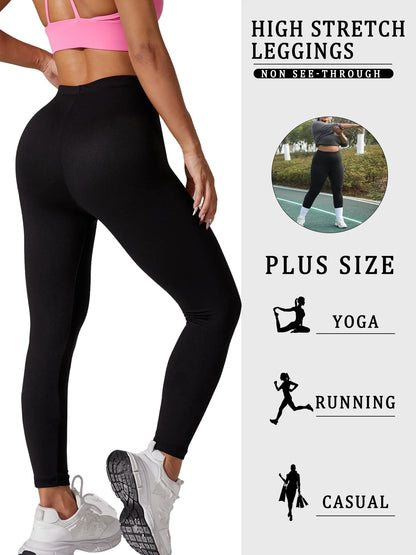Plus Size 5 Pack Super Soft Sport Leggings For Women  No See Through Workout Running Yoga Athletic Leggings RUNNING.