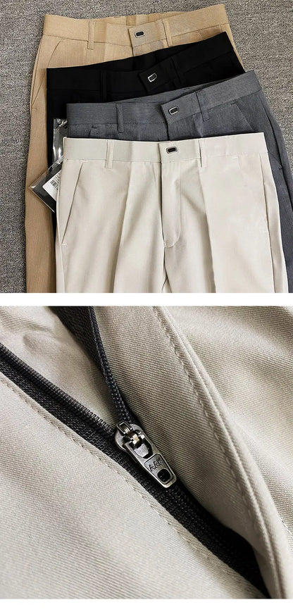 Men Suit Pants Dress Pantalone Hombre Stretch Slim Formal Trousers Calça Masculina Solid Color Casual Pants Fashion Men Clothing