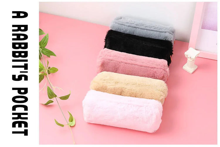 1Pcs Neue Nette Cartoon Kawaii Plüsch Tragbare Stift Bleistift Tasche Tasche Schule Bürobedarf Schreibwaren Fall.