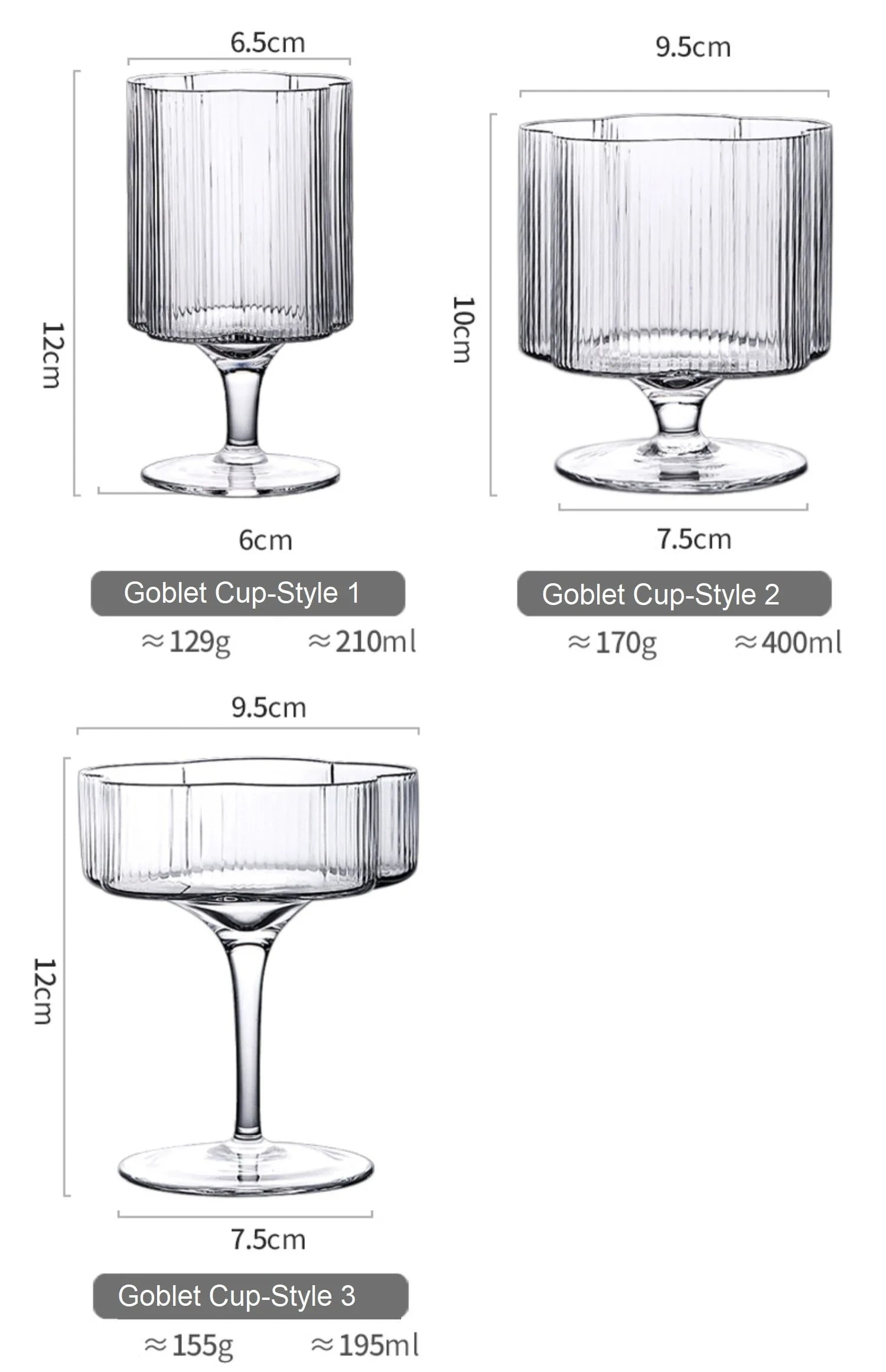 Clear Ice Cream Glass Whiskey Red Wine Glass Cup Flower Stripe Glass Mug Vintage Iced American Coffee Mug Home Stacked Cup.