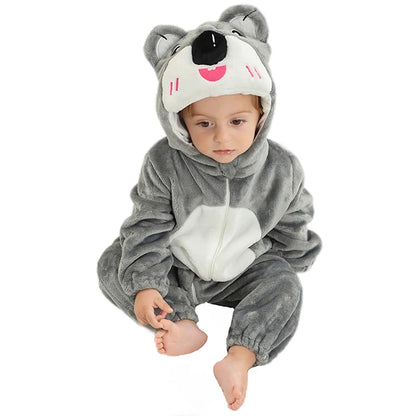 MICHLEY Winter Baby Strampler Mit Kapuze Flanell Cosplay Kleinkind Infant Kleidung Insgesamt Bodys Overall Kostüm Für Kinder Mädchen Junge